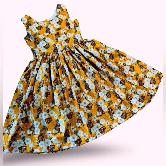 Miss Smarty Pants New Hand Crafted Butterfly Floral Dress Girls Size 12 - Picture 1 of 3